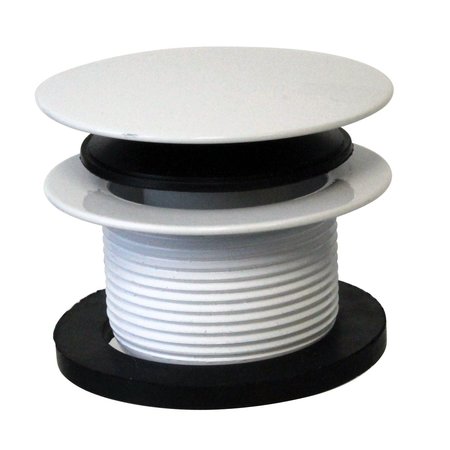 WESTBRASS Mushroom Tip Toe 1-1/2" NPSM Coarse Thread Bath Drain in Powdercoated White D398R-50